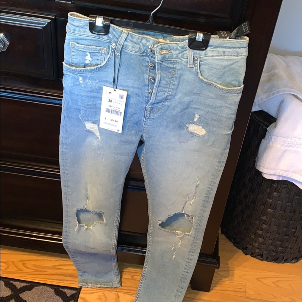 Zara man distressed jeans